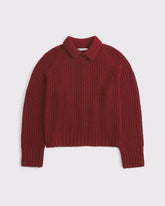 Airspun Cotton-Blend Collared Sweater