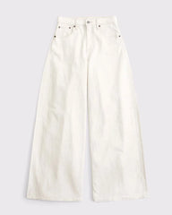 Linen-Blend High Rise Ultra Wide Leg Jean