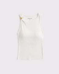 Bra-Free Hardware High-Neck Tank