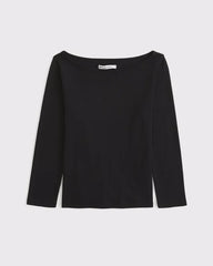 3/4-Sleeve Boatneck Top