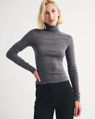 Fine Wool-Blend Mockneck Top