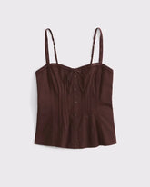 Tie-Front Lace-Trim Cami