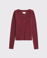 Long-Sleeve Rib Henley