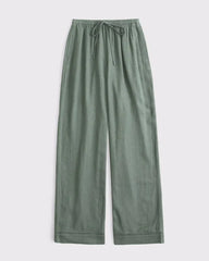 A&F Gemma Linen-Blend Wide Leg Pull-On Pant