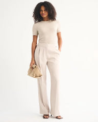 Curve Love A&F Sloane Tailored Wide Leg Pant