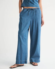 A&F Gemma Chambray Wide Leg Pull-On Pant