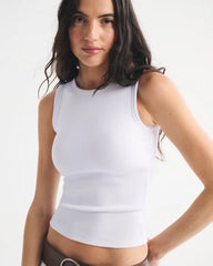 Bra-Free Rib High-Neck Tank