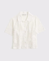 Floral Crochet Polo