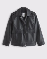 Straight Cut Vegan Leather Jacket