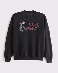 Cafe Graphic Crew Sweatshirt