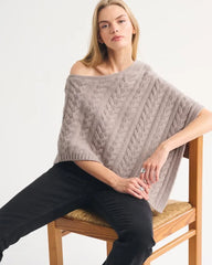 Cable-Knit Poncho