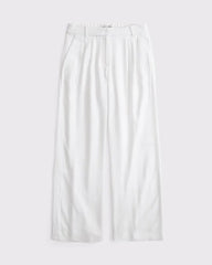 Curve Love A&F Sloane Low Rise Linen-Blend Tailored Wide Leg Pant