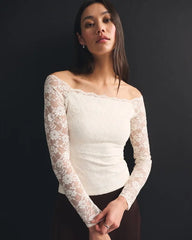 Bra-Free Lace Off-The-Shoulder Top