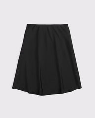 High Rise Satin Midi Skirt