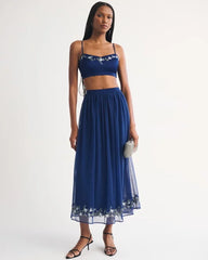 Bra-Free Embroidered Set Top