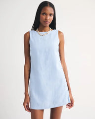100% Linen Shift Mini Dress