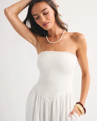 A&F Sydney Smocked Strapless Balloon Leg Jumpsuit