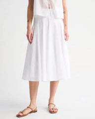 100% Cotton Godet Midi Skirt