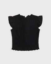 Tie-Back Smocked Linen-Blend Top