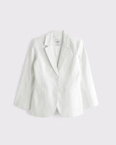 Linen-Blend Nipped-Waist Blazer