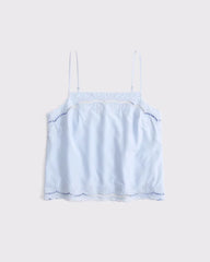 Cotton-Silk Blend Cutwork Cami