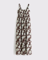 Bra-Free Sweetheart Ruched Flowy Maxi Dress