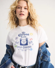 Short-Sleeve Corona Graphic Skimming Tee