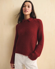 Airspun Cotton-Blend Collared Sweater