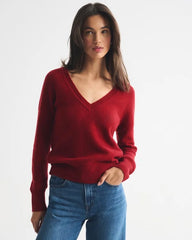Merino Wool-Blend V-Neck Sweater