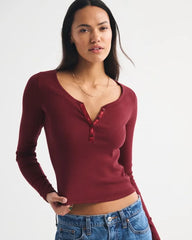Long-Sleeve Rib Henley