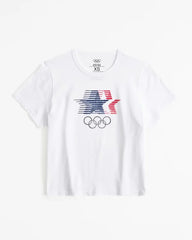 Short-Sleeve Olympics Graphic Skimming Tee
