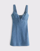 Bra-Free Tie-Front Chambray Mini Dress