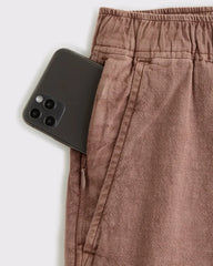 Loose Linen-Blend Pull-On Pant