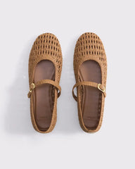 Mary Jane Round-Toe Flats