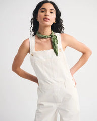 100% Cotton Embroidered Trim Overall Jumpsuit