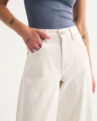 Linen-Blend High Rise Ultra Wide Leg Jean