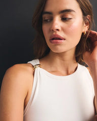 Bra-Free Hardware High-Neck Tank