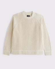 Oversized Waffle Crew Sweater