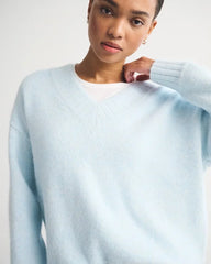 Wool-Blend Dad V-Neck Sweater