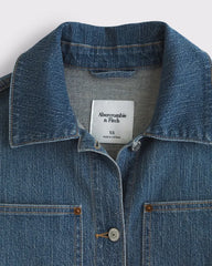 Reworked Linen-Blend Denim Shirt Jacket