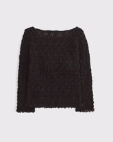 Bra-Free 3/4 Sleeve Smocked Lace Top
