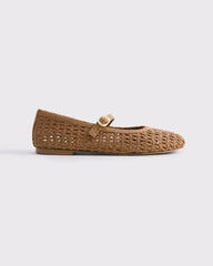 Mary Jane Round-Toe Flats