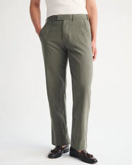 The A&F Collins Relaxed Straight Linen-Blend Suit Pant