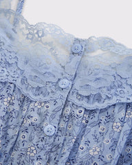 Lace-Trim Cinched Button-Through Cami