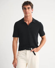 100% Cotton Johnny Collar Sweater Polo