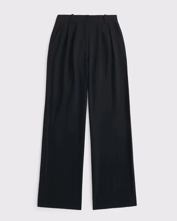 Curve Love A&F Sloane Lightweight Crepe Tailored Wide Leg Pant