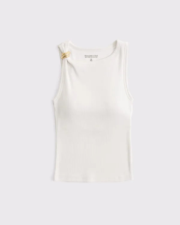 Bra-Free Hardware High-Neck Tank
