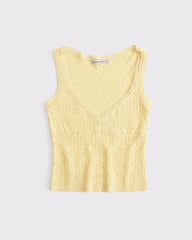 Pointelle-Stitch Sweater Tank