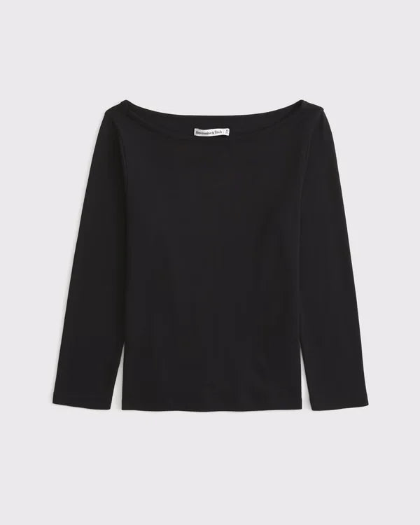 3/4-Sleeve Boatneck Top