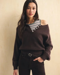 Merino-Wool Blend Henley Sweater